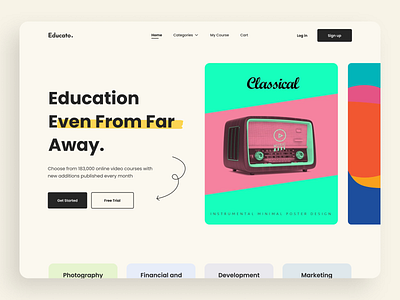 Educato - eLearning Landing Page UI branding design landingpage ui ux webdesign website