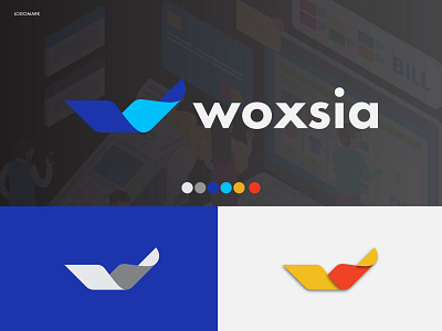 woxsia, modern w logo design