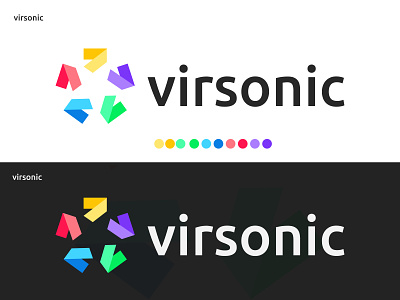 virsonic , abstract Logo abstract logo agency app log apps icon brand business colorful connection dynamic financial geometric investment mark modern pictorial logo startup symbol tech logo
