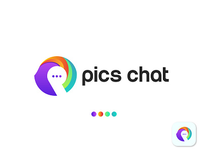 Pics Chat, Modern P Logo app logo brand identity branding chat logo chatting colorful community logo crearive dribbble letter mark message modern logo networking logo p p logo simple social logo technology