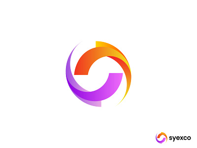 syexco Brand Logo Design, Abstract S, Modern S abstract s logo app logo brand colorful connecting gradient iconic logo identity internet logo design logo mark modern s networking simple software logo startup company technology techy vector