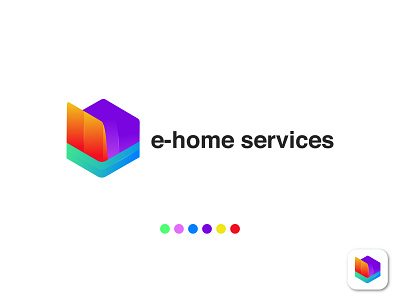 e-home service logo for ecommerce site abstract mark amazon store logo app logo brand building business ecommerce logo gradient home home services identity logo mark online shop professional property real estate shopping logo startup