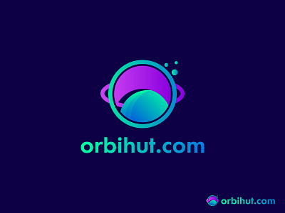 Orbihut Logo Design aerospace brand identity branding business logo circle logo communication creative ecommerce gradient illustration logo idea modern logo networking o logo online store orbit orbital logo space tech logo