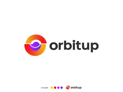 Orbitup, Modern O Logo design abstract aerospace app logo brand identity branding business circle logo communication creative ecommerce illustration letter logo design logo mark modern o orbital logo simple space logo tech