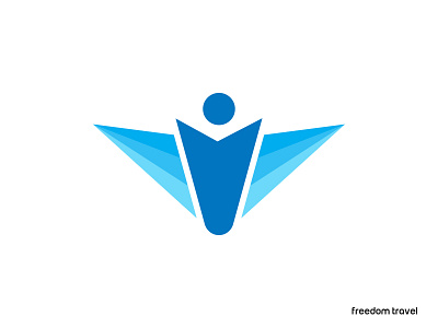 Logo Design for Freedom Travel advertising app logo brand identity brand logo branding business logo company creative logo digital marketing ecommerce flying freedom logo design modern logo plane wings professional space tourist travel agency world