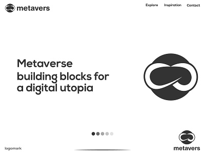 Metaverse logo Black and white bitcoin blockchain brand identity branding crypto cryptocurrency currency digital ecommerce ethereum logo logo design meta logo metaverse modern logo nft logo nfts virtual reality visual identity vr