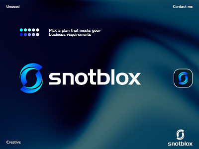 snotblox logo concept abstract advertising app icon bitcoin brand identity branding connecting crypto ecommerce finance gradient letter logo mark marketing modern s logo nft recycle vector visual identity