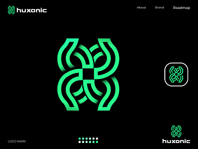 Huxonic Blockchain | Spider with H combination app icon bitcoin blockchain brand identity crypto cryptocurrency ecommerce graphic design logo mark marketplace metaverse modern nft nfts professional spider symbol technology visual identity