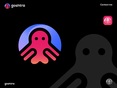 Goshtra App icon app icon brand identity branding crypto cryptocurrency ecommerce ghost icon design logo logo design modern logo nft logo octopus visual identity