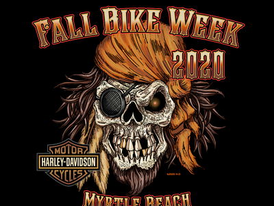 Fall Bike Week design for Myrtle Beach, Harley Davidson branding design icon illustration logo typography vector