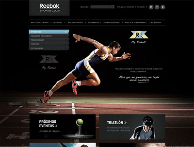 Reebok Sports Club art direction design desing illustration interaction responsive ui user interfaces ux web