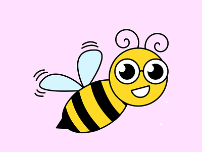 Bee Happy bee character design digitalart happy illustration minimal vector