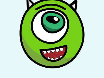 Mike Wazowski Monsters Ink character design digitalart flat illustration minimal monsters inc vector