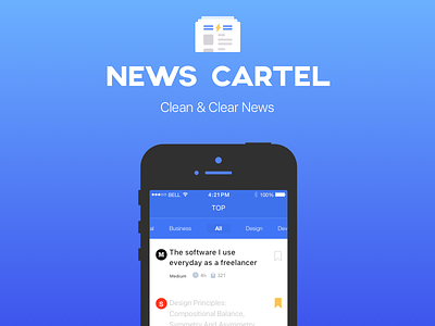 News Cartel app feed feedback ios iphone mockup news news feed