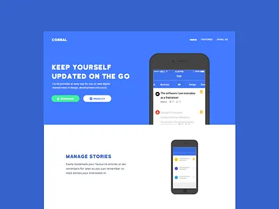 Corral landing page mockup app landing design landing page one page ui ux