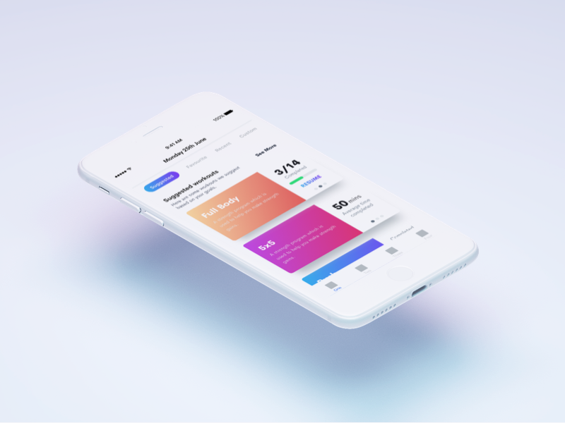 WIP Workout app by Tunde Adegoroye on Dribbble