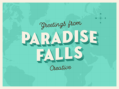 Paradise Falls Creative 3d text brand identity brand identity design colourful brand disney logo design paradise falls typography