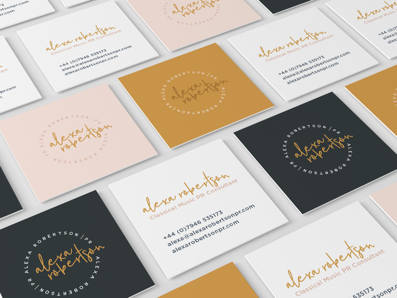 Alexa Robertson. circle logo business cards