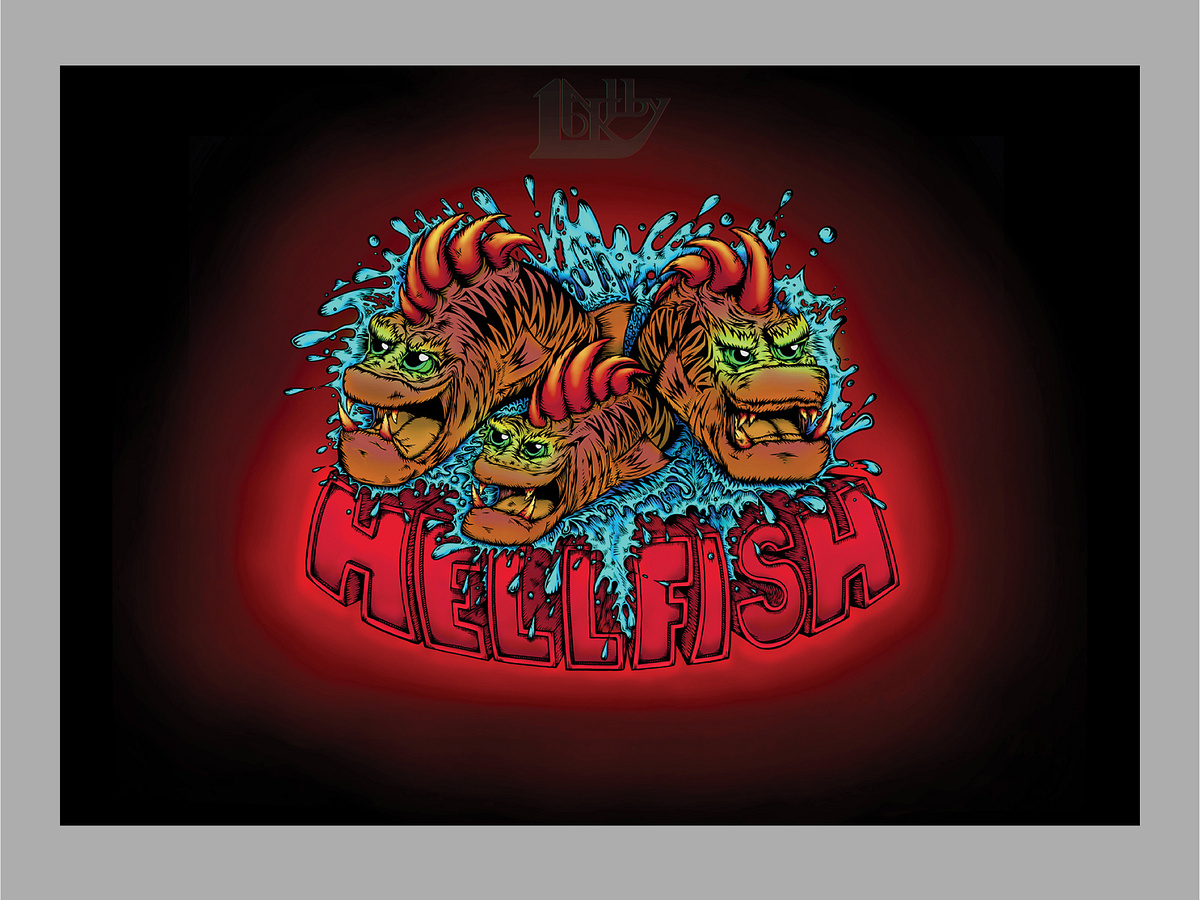 Hellfish Illustrated logo by Lachlan Elliott on Dribbble