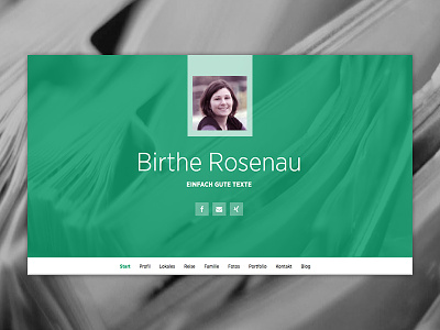 Birthe Rosenau clean design header minimal onepager webdesign
