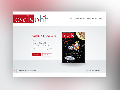 [WIP] Eselsohr website black clean design header magazine red slider web webdesign website white