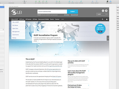GLEIF Navigation clean corporate website design portal sketch web webdesign