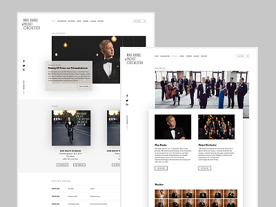 Max Raabe & Palast Orchester [WIP] black design minimal music musician orchestra shadows sketch web webdesign website white