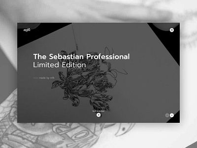 Sebastian Professional Limited Edition black clean design minimal onepager product webdesign white