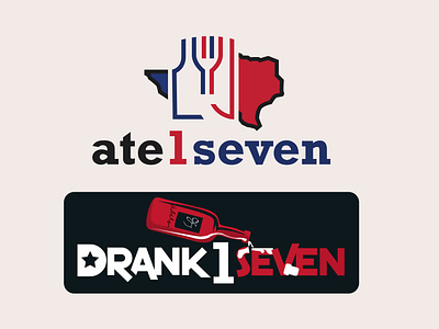 ate1seven + drank1Seven restaurant logo design