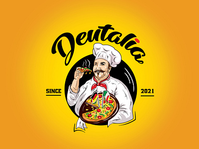 deutalia pizza logo 3d brand identity branding character design concept design creative design creative logo design digital drawing graphic design human face illustrat illustration logo logo design pizza logo pizza shop logo portraits restaurant logo vector art