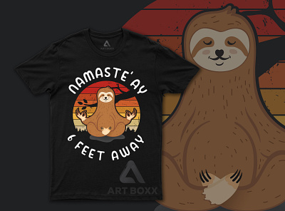 I Will Create Trendy Custom Graphic T shirt Designa illustration sloth tshirt design yoga t shirt design