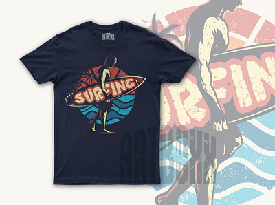 Dribbble Summer surfing tshirt design trendy design 2021 2021 tshirt design design illustration retro vintage summer illustration summer tshirt design surfing tshirt design texture tshirt tshirtdesign