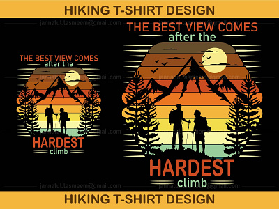 Hiking T-Shirt Design adventure design graphic design hiking mountain t shirt typography