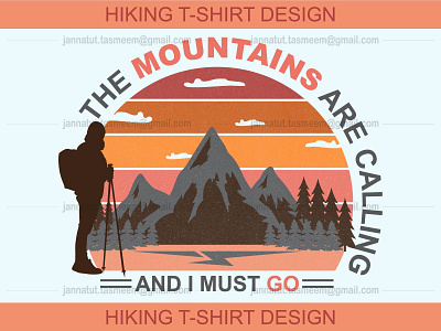 Mountain Hiking T-Shirt Design adventure design graphic design hiking mountain t shirt tshirtdesign typography