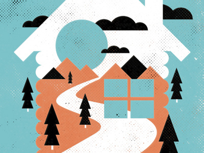 Ridge Road cabin canada cottage design forest graphic illustration ontario screenprint trees vector wilderness