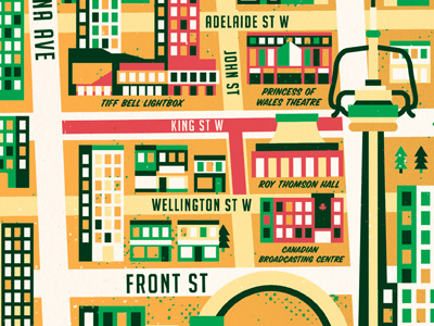 Grolsh TIFF After Party Map city design film festival illustration map toronto