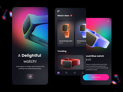 Eye-Catching👀 UI Designs for a Smart Watch⌚ App activity app design blurred background calling clean clock app dark app dark mode dark theme dark ui figma glass iwatch music player smart app smartwatch ui ux watch