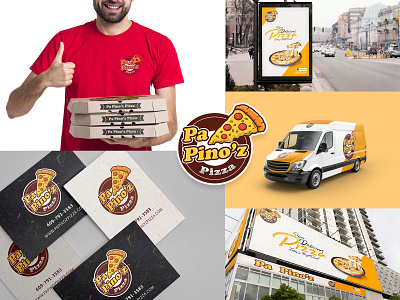 Branding📢 Graphics for Pa Pino’z Pizza🍕 App📱 brand branding delicious logo design food logo grafast design logo logo designer pa pinoz pa pinoz logo pizza pizza logo vector