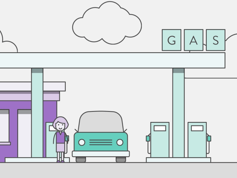 Final Video - Consumer Loyalty car gas gas pump gas station illustration line loyalty teal video