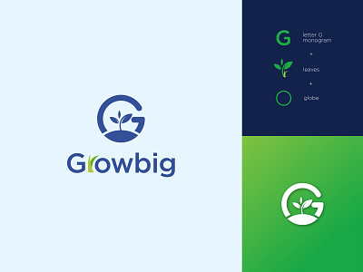 Growbig logo - abstract g logo mark