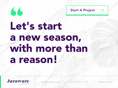 LET’S START A NEW SEASON, WITH MORE THEN A REASON !!! branding design jaraware jarawareinfosoft