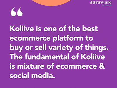 We develop Koliive eCommerce Platform