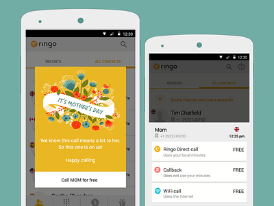 Mother's Day Easter Egg android app calling calls cheap international ios mobile mothers day surprise ui ux