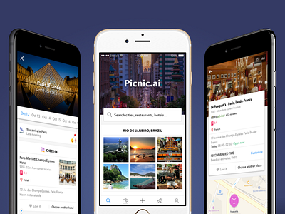 Travel itinerary & inspiration app powered by AI ai artificial intelligence discovery feed ios mobile modern social travel trip ui ux