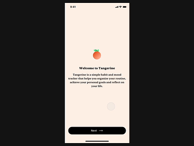 Tangerine App Onboarding animation app clean design flat habit iphone microinteraction minimal mobile mood onboarding principle principle app principle for mac to-do tracker ui ux