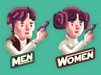 Han Solo & Leia restroom signs