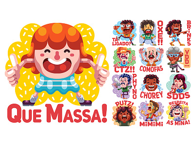 De Boa - Facebook Sticker Pack adobe illustrator brazil cartoon digital graphic illustration