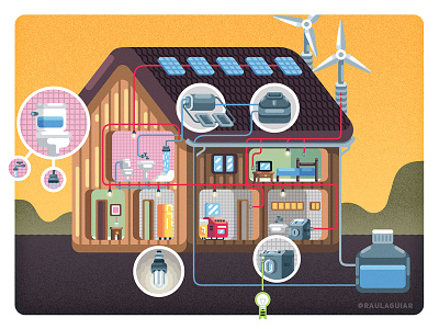 How a Sustainable House Works beach books children cover editorial illustration kids school
