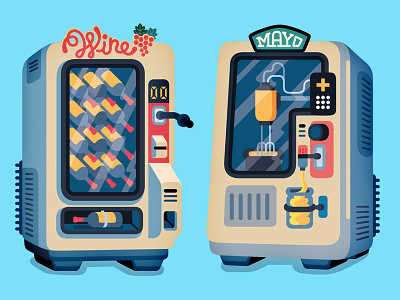 Vending Machines - Fast Company editorial illustration vector
