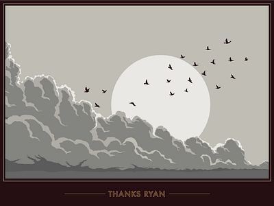 Thanks Ryan clouds hand illustration thanks vector